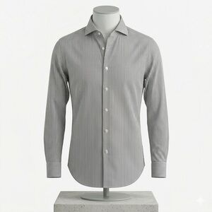 *SOLD* Suitsupply Classic Black and White Pencil Striped Dress Shirt (39, 15.5)